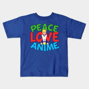 Peace Love Anime Kids T-Shirt